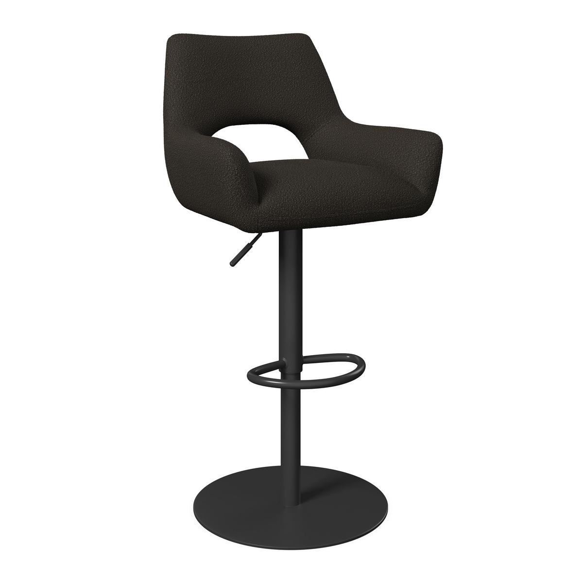 Barová stolička Tami, tmavohnedá - čierna/tmavohnedá, Modern, kov/drevo (46/82-102/51cm) - Bessagi Home