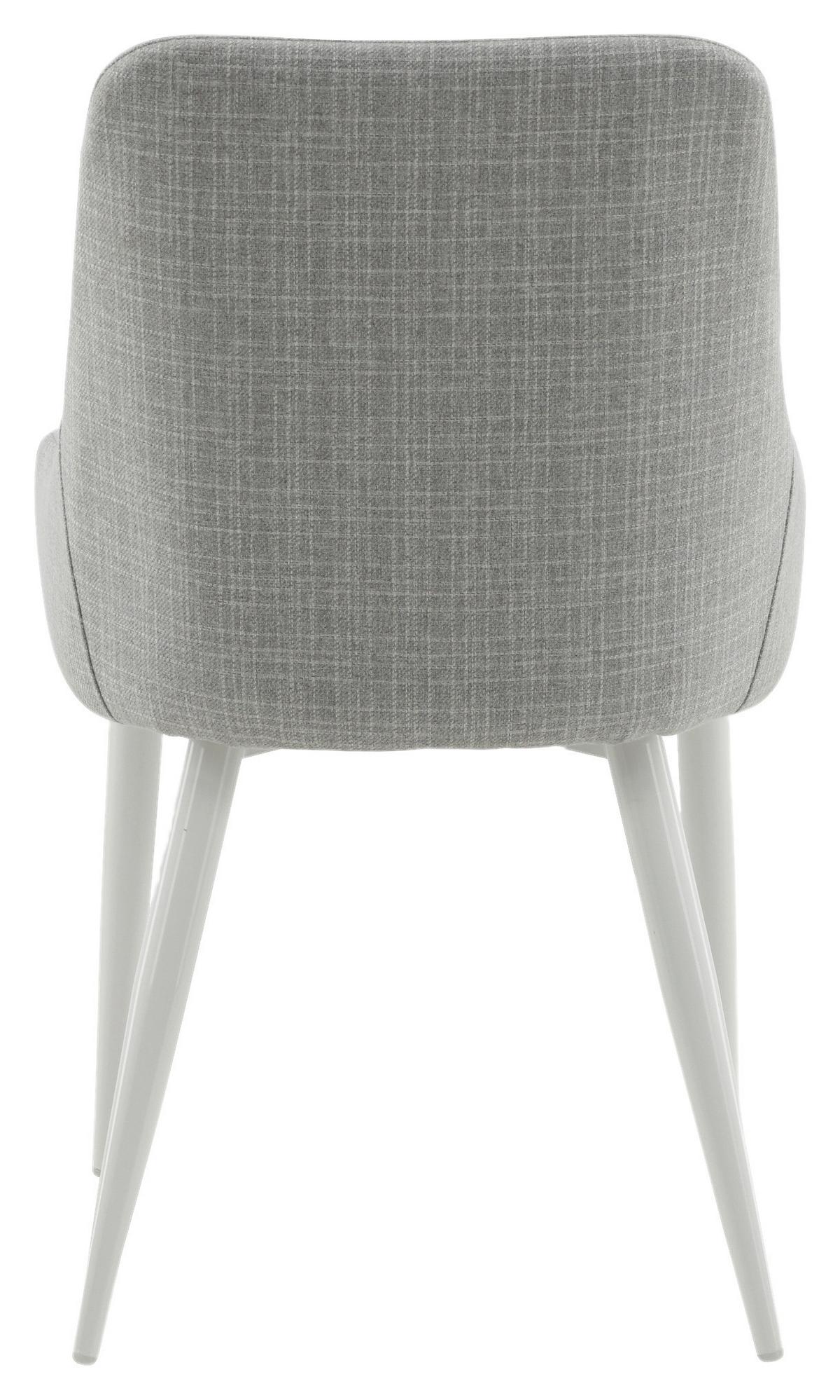 Stuhl-set Plaza Weiß/hellgrau B: 49 Cm - Hellgrau/Weiß, Design, Textil/Metall (49/86/58cm) - Livetastic