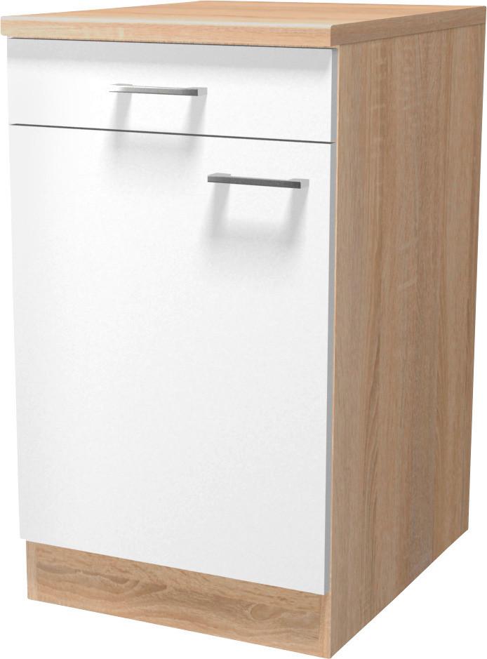 Kuchyňská Spodní Skříňka Samoa Us 50 - bílá/barvy dubu, Konvenční, kompozitní dřevo/plast (50/85/57cm)