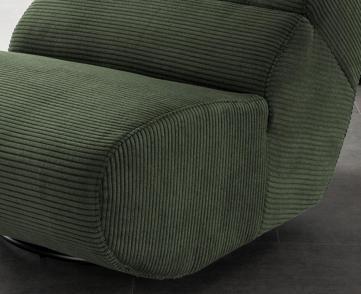 Sessel Lucera Waldgrün 360° Drehbar, B: 74 Cm - Waldgrün/Schwarz, Design, Textil (74/85/105cm) - Livetastic