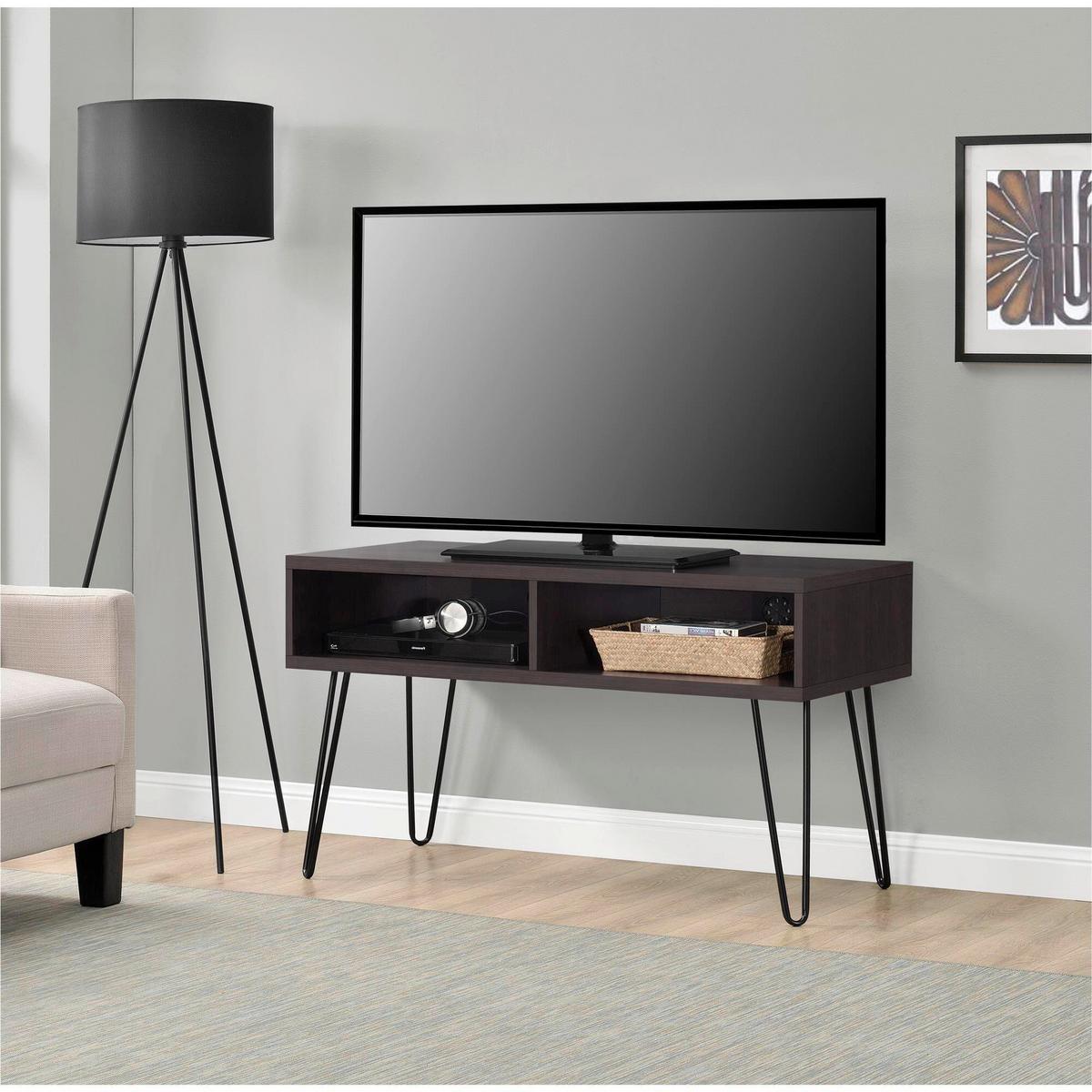TV-Element Owen Braun B: 107 cm - Schwarz/Braun, Design, Holzwerkstoff/Metall (107/63/50cm) - MID.YOU