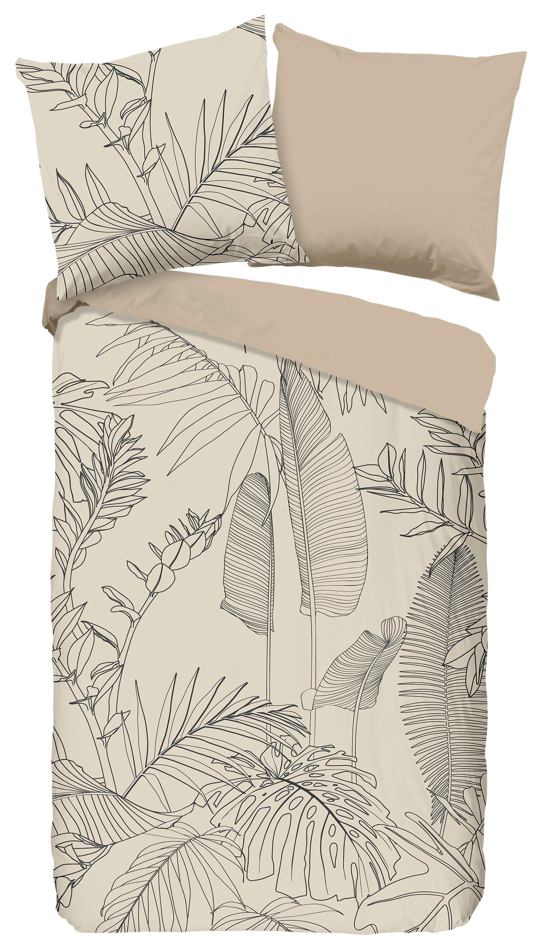 Wendebettwäsche Sym Beige 135x200 cm - Beige, Design, Textil (135/200cm)