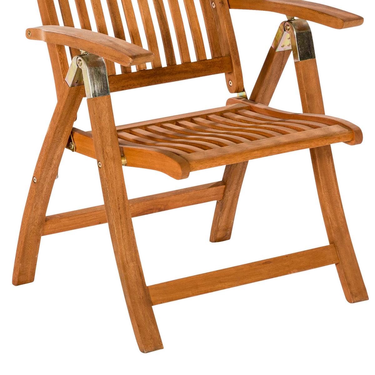 Gartesessel Klappbar Comodoro Holz Massiv - Naturfarben, ROMANTIK / LANDHAUS, Holz (62/110/63cm) - Gardenson