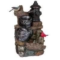 Gartenbrunnen Metis Holz-/Steinoptik inkl. Zubehör - Basics, Kunststoff (36/60/25cm)