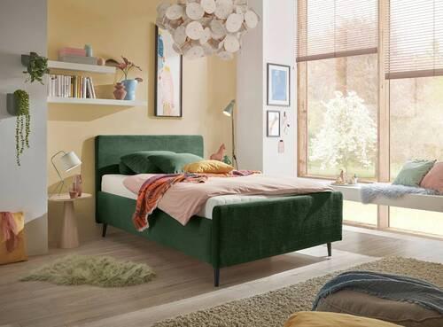 Polsterbett Peach - Schwarz/Olivgrün, MODERN, Holzwerkstoff/Textil (120/200cm) - MID.YOU