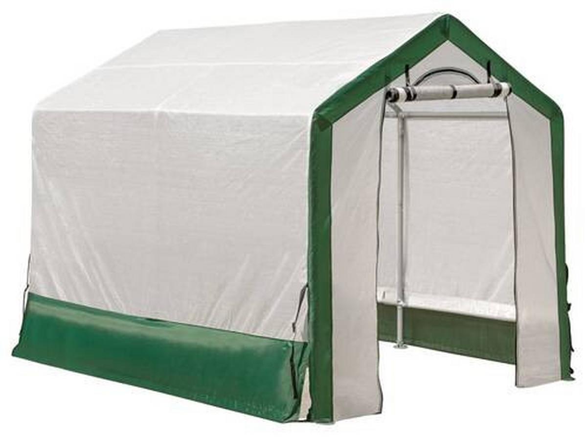 Gewächshaus Foliengewächshaus - Weiß/Grün, Basics, Kunststoff (180/200/240cm)