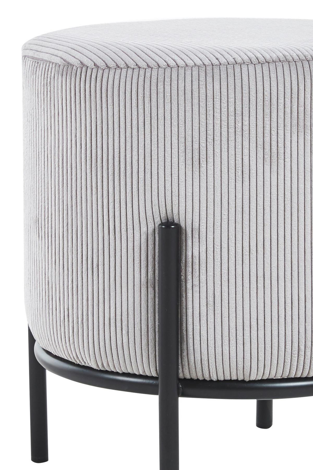 Hocker Schwarz, Hellgrau B: 35 Cm - Hellgrau/Schwarz, MODERN, Textil (35/38/35cm) - Livetastic