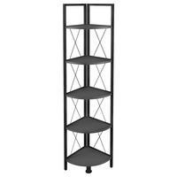 Eckregal Insasi Schwarz Anthrazit - Anthrazit/Schwarz, Design, Holzwerkstoff/Metall (34/160/34cm) - MID.YOU