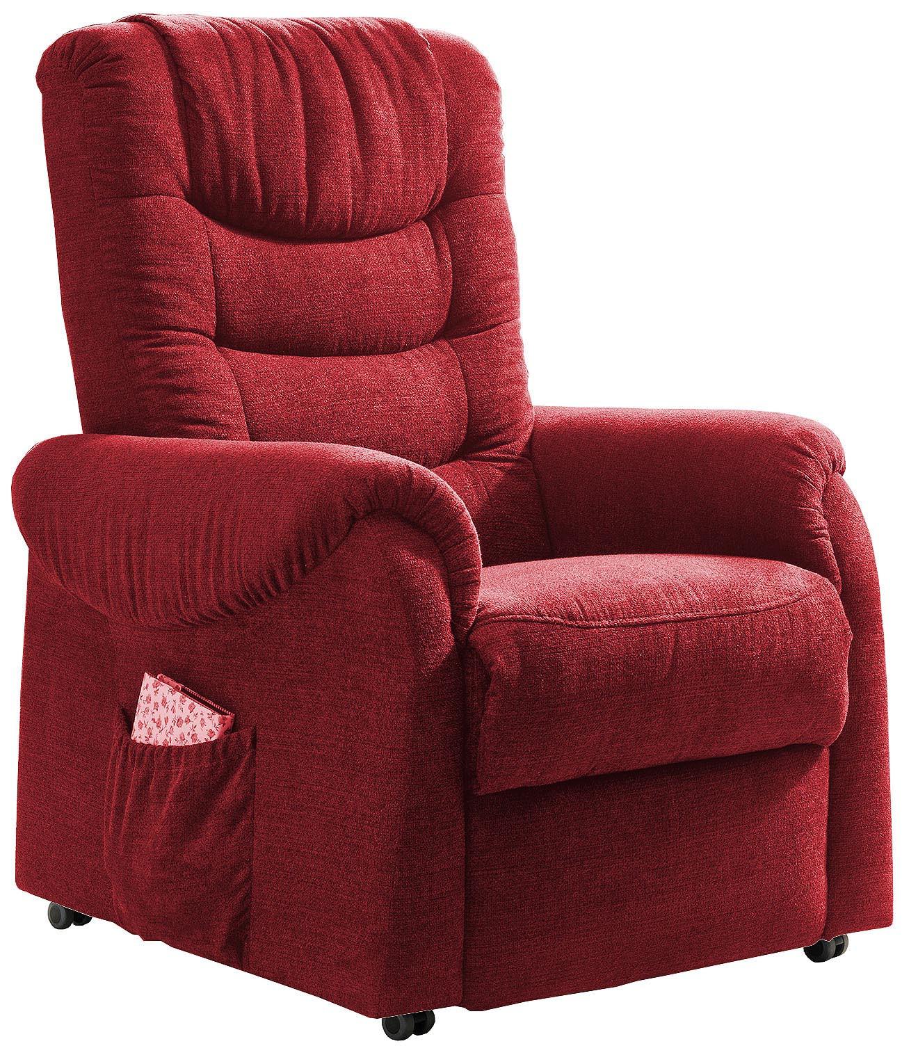 Fernsehsessel Nino Rot B: 76 Cm - Dunkelgrün/Rot, Design, Textil (76/106/94cm) - Livetastic