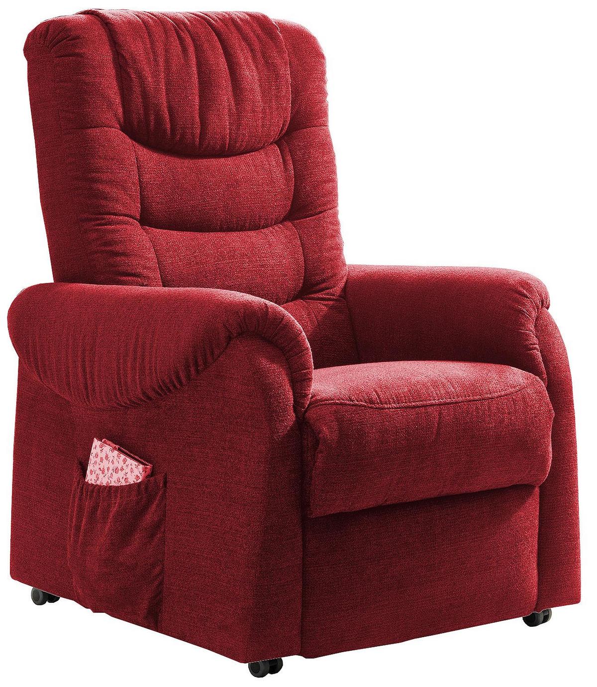 Fernsehsessel Nino Rot B: 76 Cm - Dunkelgrün/Rot, Design, Textil (76/106/94cm) - Livetastic