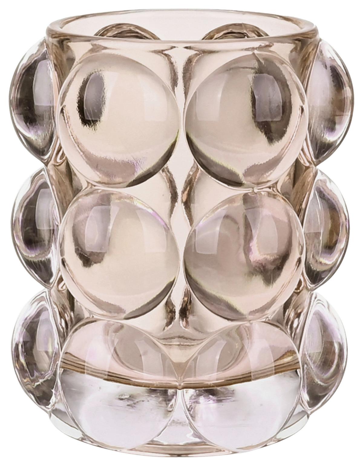 Stojan na svíčky LINUS - béžová, sklo (8,3/9,8cm) - Mömax