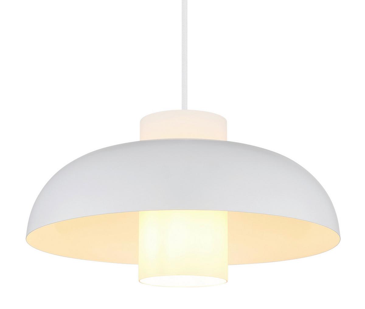 Hängeleuchte 15755w - Opal/Weiß, Trend, Glas/Textil (38/120cm) - Globo