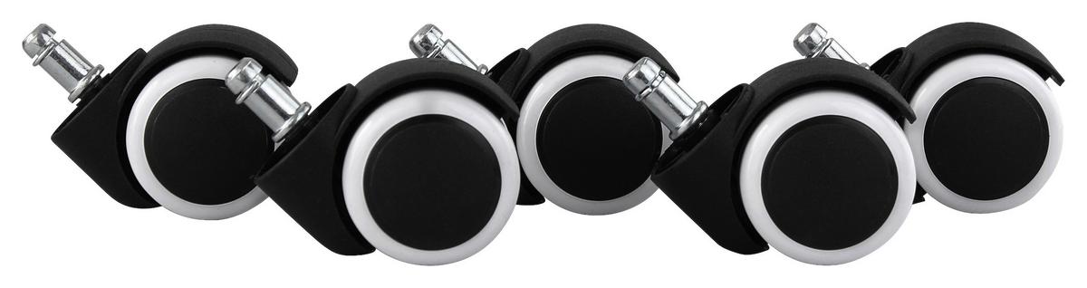 Bürostuhlrollen Ø 5 cm Schwarz/Weiß 5er-Set - Schwarz/Weiß, Basics, Kunststoff (5cm) - MID.YOU