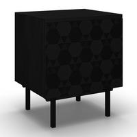 Noční stolek ROMA - černá, Moderní, kov/dřevo (48/56/38cm) - Bessagi Home