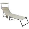 Gartenliege Bindox L Stahl verstellbar - Anthrazit/Creme, MODERN, Kunststoff/Textil (185/55/24cm) - Ambia Garden