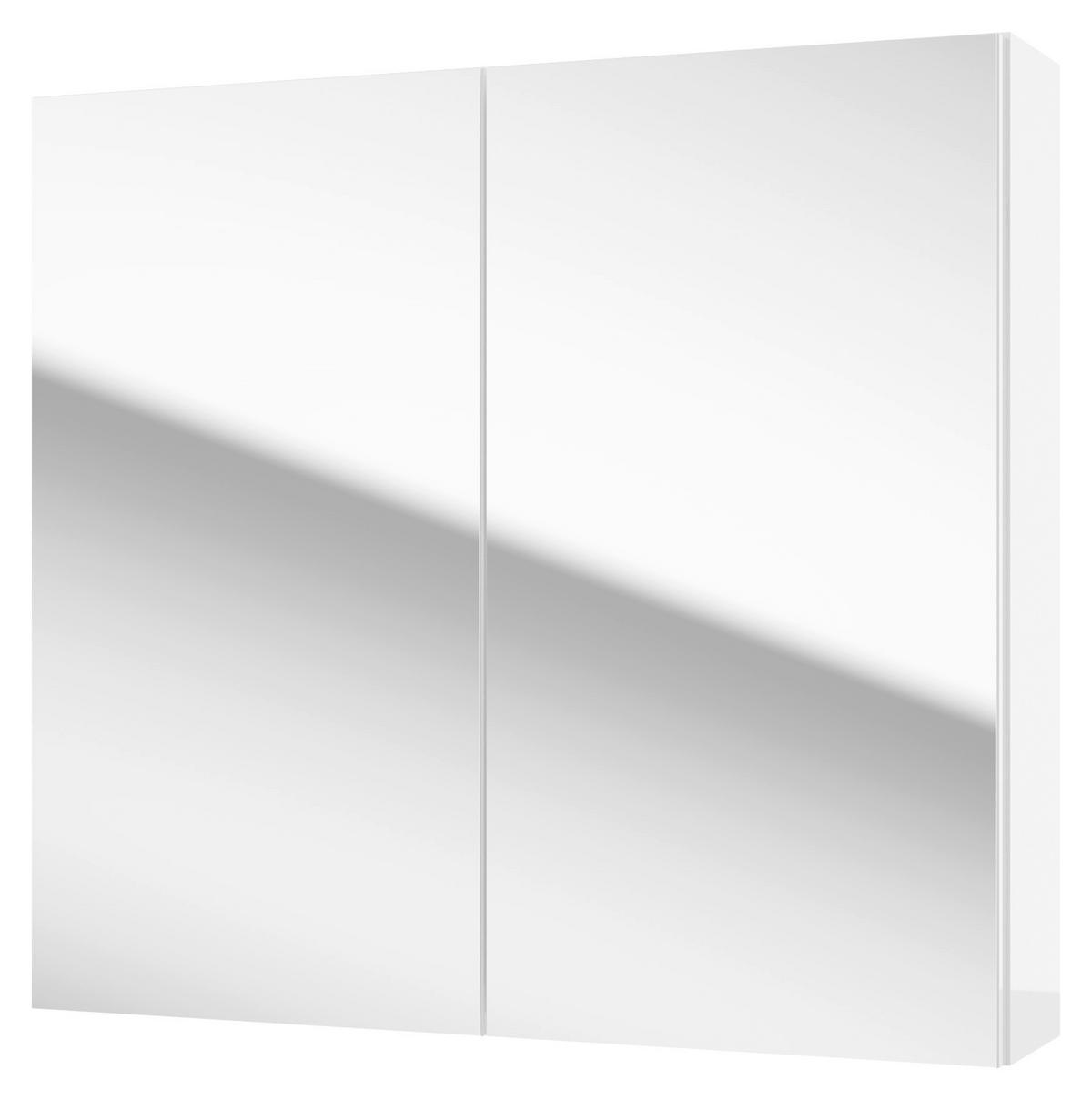 Tükrös Szekrény Locca - fehér, Basics, faalapú anyag (65/60/15cm) - MID.YOU