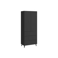 Vysoká komoda PHUKET 70 - čierna, Design, kompozitné drevo/plast (70/170/39cm) - P & B