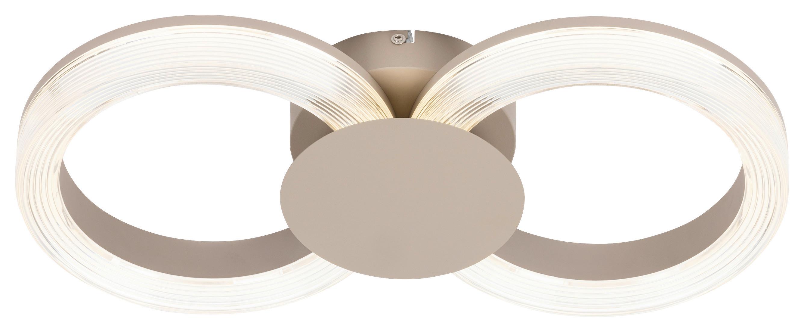 LED-DECKENLEUCHTE 24W, 3200Lm - Sandfarben/Transparent, Basics, Kunststoff/Metall (50/25/8cm) - Luca Bessoni