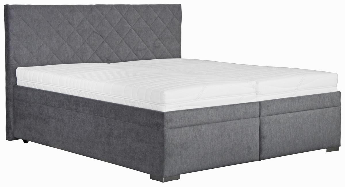 Polsterbett Mit Bettkasten 180x200cm Klara, Hellgrau - Dunkelgrau/Grau, MODERN, Holz/Textil (180/200cm)