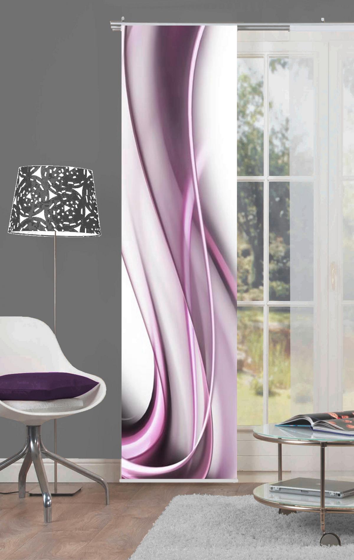 Flächenvorhang Onda Beere B: 60 Cm - Beere, Design, Textil (60/245cm)