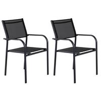 Gartensessel-Set Stapelbar Santorini Aluminium - Schwarz, KONVENTIONELL, Metall (56/90/55cm) - Gardenson