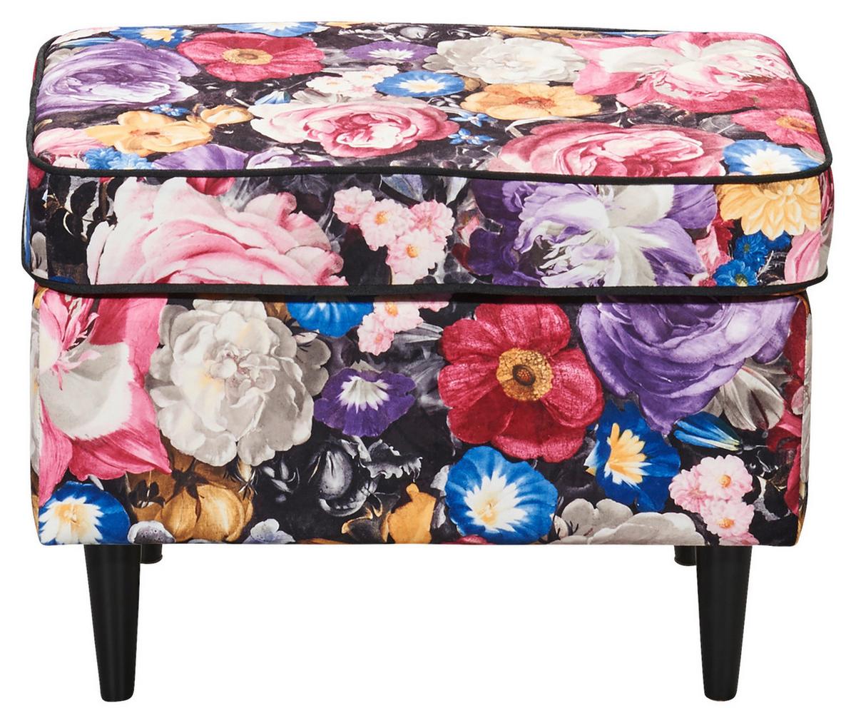 Hocker Laurel Multicolor B: 63 cm - Multicolor/Schwarz, KONVENTIONELL, Textil (63/43/42cm) - MID.YOU