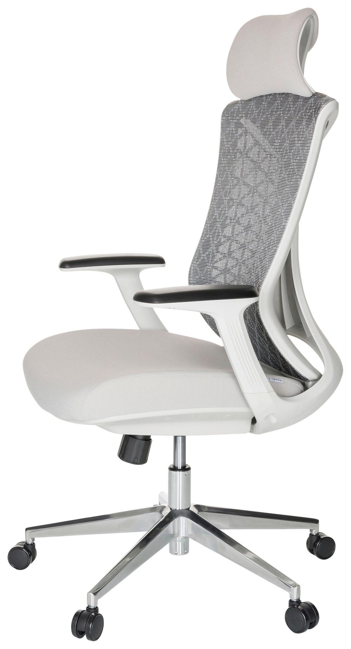 Drehstuhl Faleo w mit Wippfunktion Hellgrau - Silberfarben/Hellgrau, Basics, Kunststoff/Textil (67/115/69cm) - MID.YOU