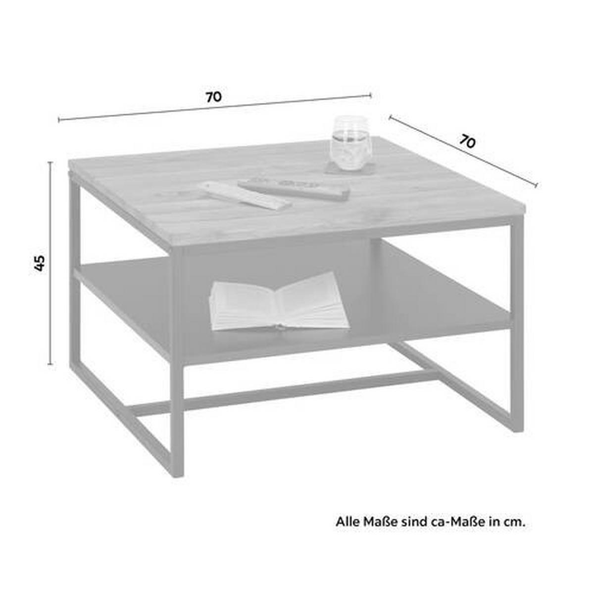 KONFERENČNÍ STOLEK DALLAS II -BASED- - černá/barvy dubu, Lifestyle, kov/dřevo (70/70/45cm) - Based