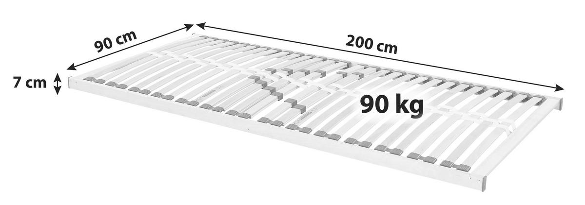 Lattenrost Primatex 90x200 cm 3 Zonen - Holz (90/200cm) - Primatex