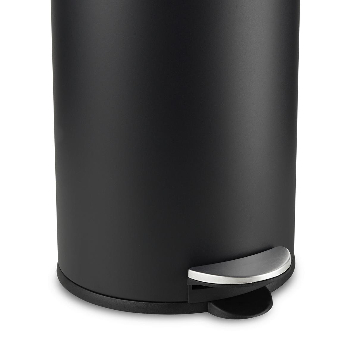 NÁŠĽAPNÝ ODPADKOVÝ KÔŠ SAMUEL - 30L - čierna, Konventionell, kov/plast (29/64,5cm) - Modern Living