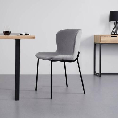 Židle NOEMIE šedá - černá/světle šedá, Moderní, kov/dřevo (46/79/56cm) - Bessagi Home