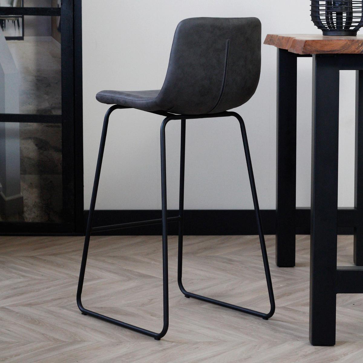 Barhocker-Set Byron - Anthrazit/Schwarz, LIFESTYLE, Kunststoff/Metall (48/102/54cm) - MID.YOU