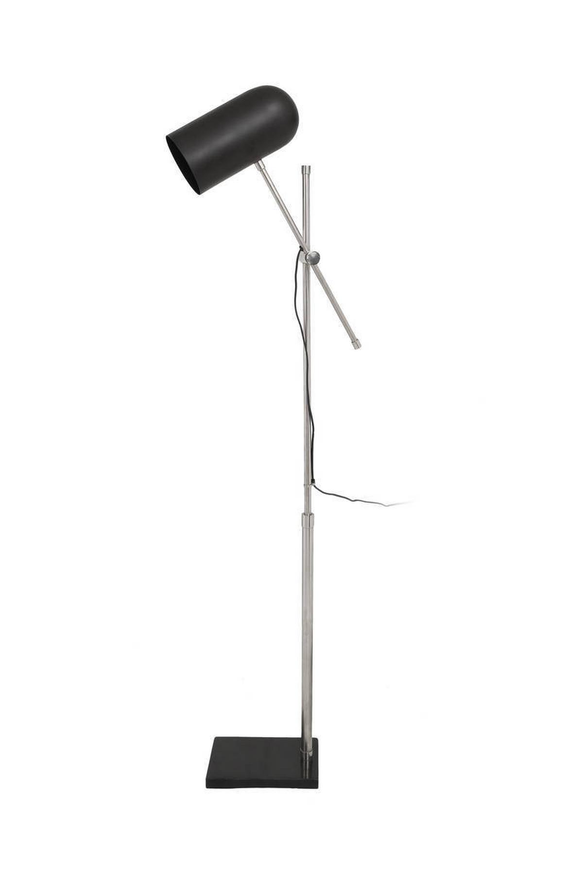 Stehlmape Celeste Schwarz/ Silberfarben mit Flexarm - Silberfarben/Schwarz, Trend, Kunststoff/Stein (58/138/18cm) - Kayoom