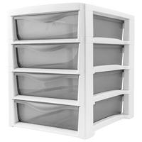 Schubladenbox Office 4 Weiß Kunststoff 4 Laden - Weiß, Basics, Kunststoff (38/29,5/39cm)