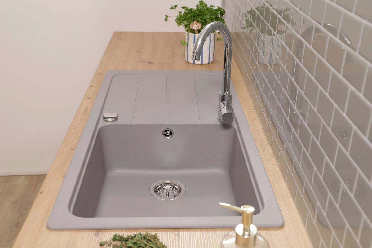 Spüle Austin Grau B: 100 cm - Grau, Design, Stein (100/20/50cm) - Respekta