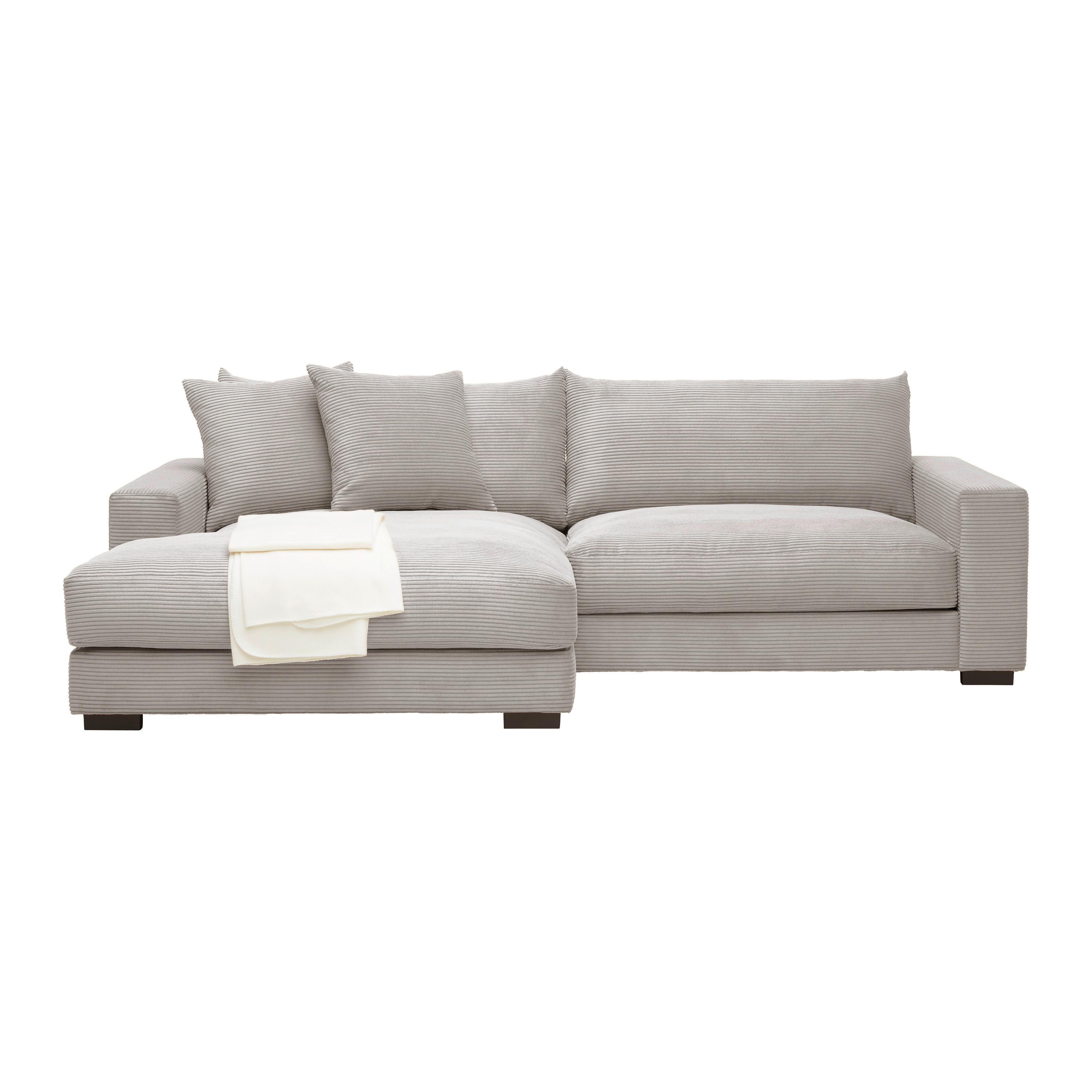 Rohová sedačka PEDRO, ľavá, sivohnedý menčester - taupe, Modern, textil (180/83/265cm) - Mömax