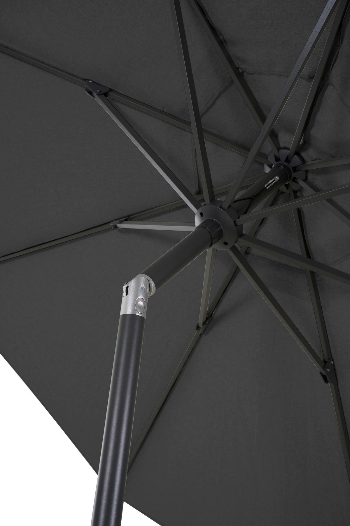 Sonnenschirm L/B: 300x300 cm mit Schutzhülle Anthrazit - Anthrazit, MODERN, Textil/Metall (300/300cm) - Siena Garden