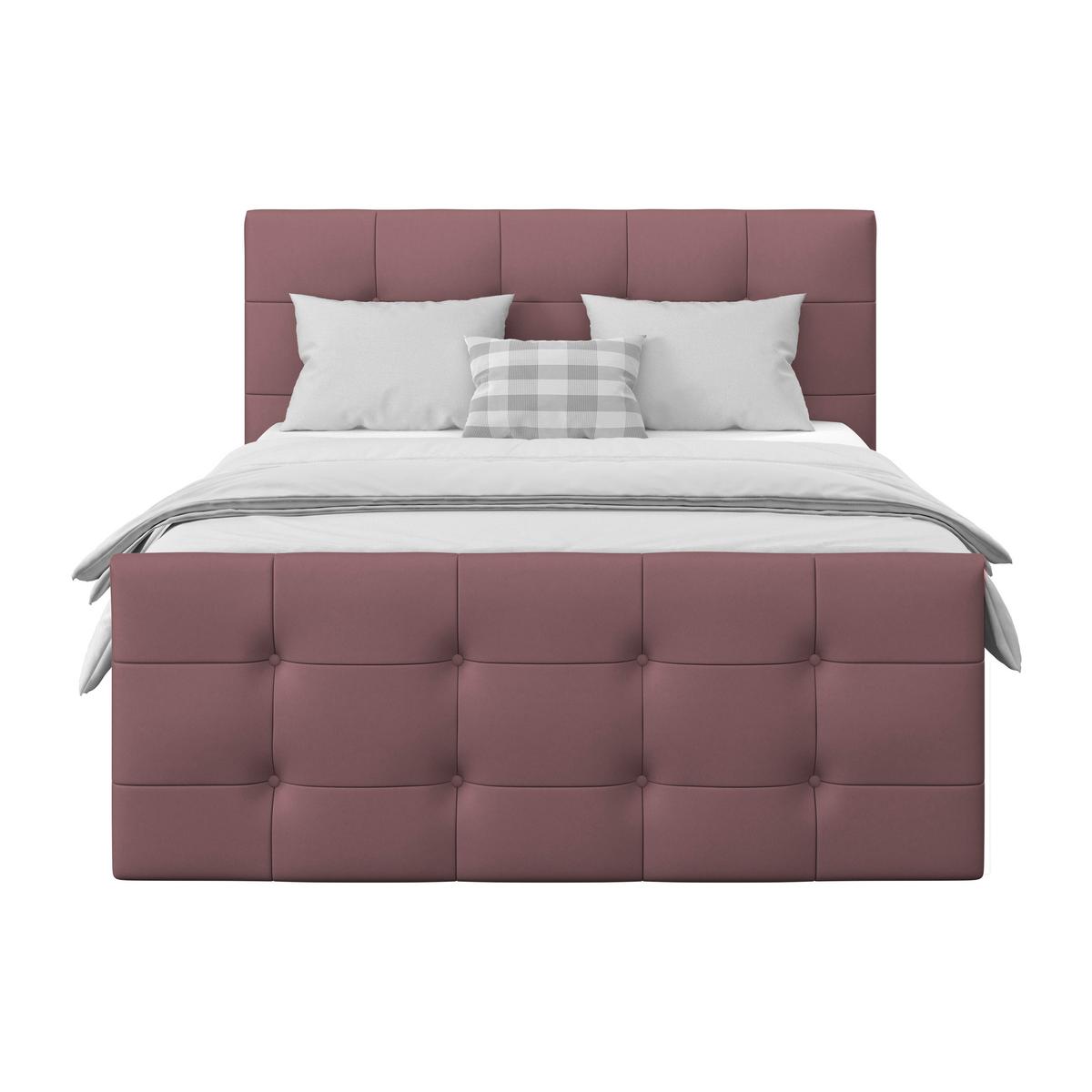 Boxspringbett Josie 180 - Schwarz/Rosa, MODERN, Holz/Holzwerkstoff (180/200cm)