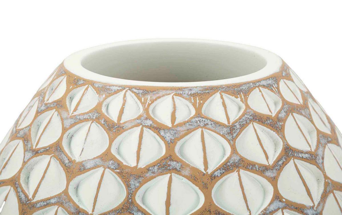 Vase Resin Tibet Weiß B: 27 Cm - Weiß, Basics, Kunststoff (27/27/27cm)