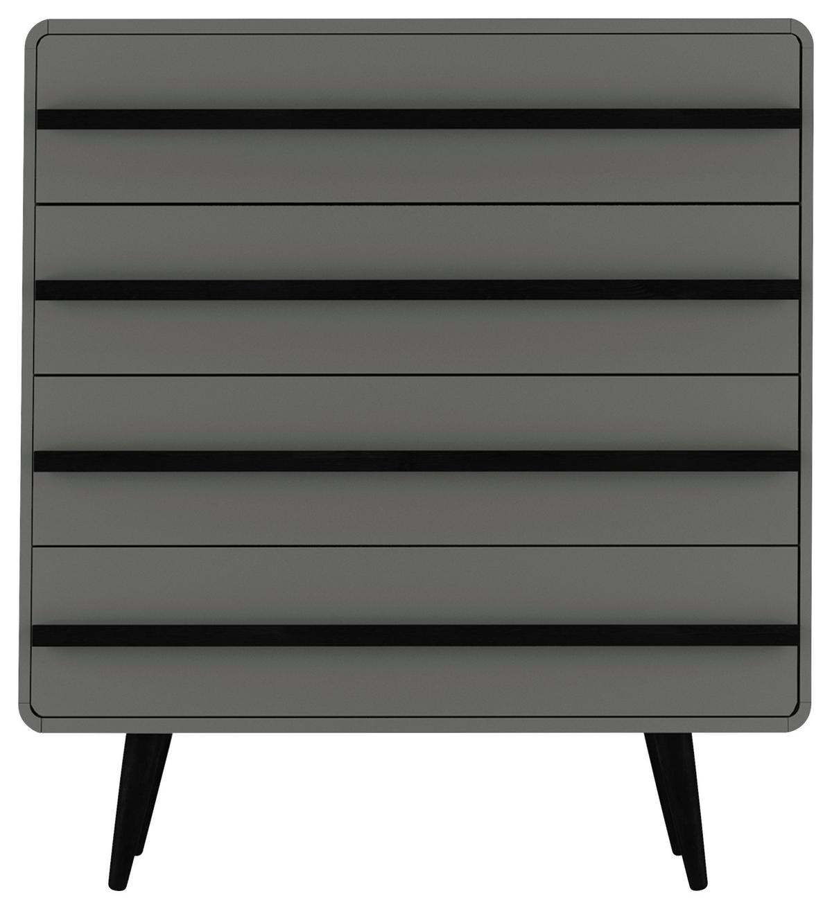 Kommode Chantal Grau 80 cm - Schwarz/Grau, Design, Holzwerkstoff (80/88/39cm) - MID.YOU