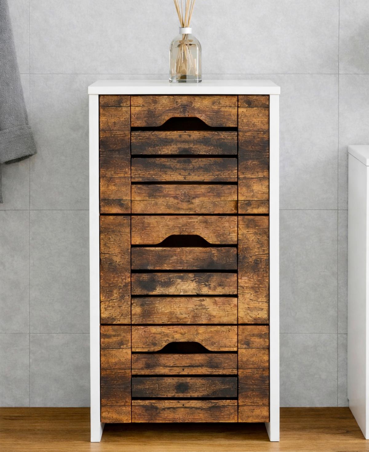 Midischrank Flonali Weiß/Eichefarben B: 38cm - Eichefarben/Weiß, Trend, Holzwerkstoff (38/76/28cm) - MID.YOU