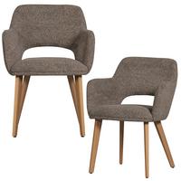 Armlehnstuhl-Set Murat Naturfarbe/Taupe B: 61cm - Taupe/Naturfarben, MODERN, Holz/Textil (61/86/60cm) - Livetastic