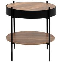 Beistelltisch Tromso 2 Dekor Nußbaum/Gestell Schwarz - Schwarz, Trend, Holzwerkstoff/Metall (48/47,5/48cm)