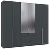Drehtürenschrank New York Graphitfarben B:270cm - Graphitfarben, MODERN, Glas/Holzwerkstoff (270/236/58cm) - MID.YOU