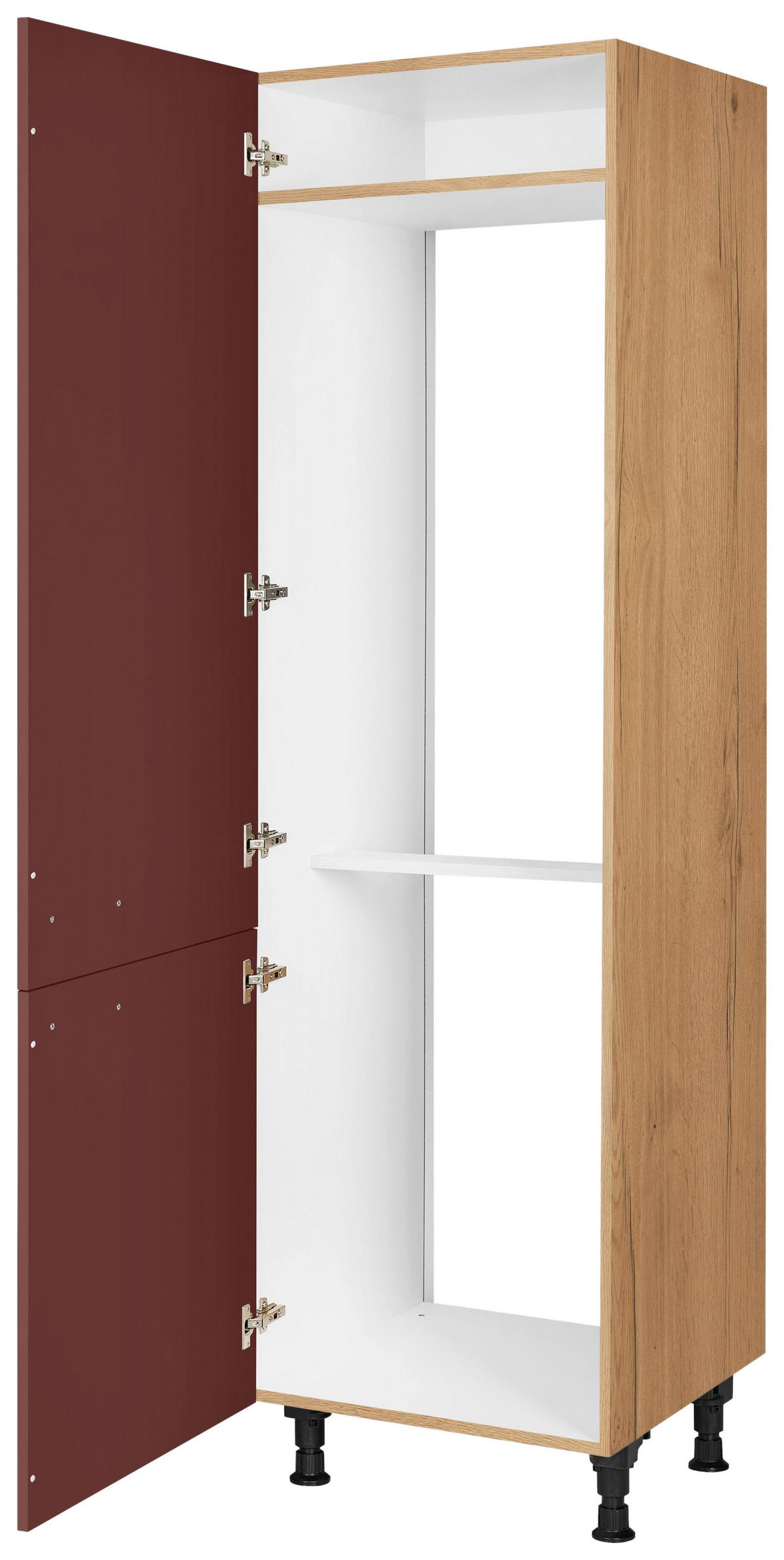 Geräteumbauschrank Easytouch - Eichefarben/Rot, MODERN, Holzwerkstoff (60/216,6/58cm) - Nobilia