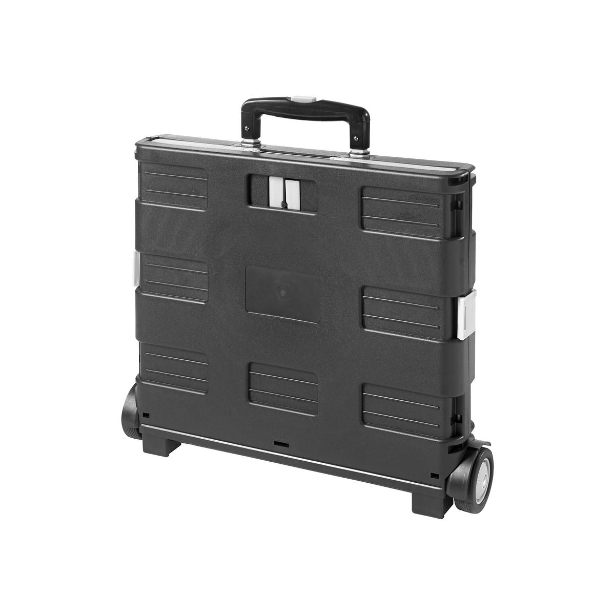 Klappbox-Trolley Chrisi Kunststoff 45,5x98x38 cm - Schwarz/Grau, KONVENTIONELL, Kunststoff/Metall (45,5/98/38cm) - Homezone