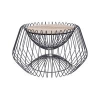 Odkládací stolek mramor - černá/hnědá, Basics, kov/kámen (60/60/35cm)