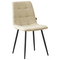 Stuhl Empoli Webstoff Beige, B: 45 Cm - Beige/Schwarz, MODERN, Holz/Textil (45/86/55cm) - Livetastic