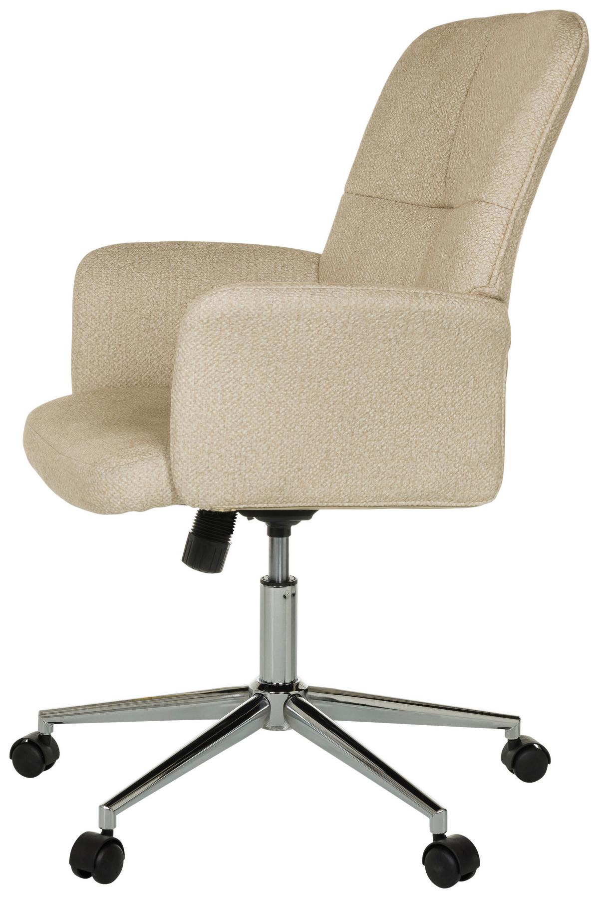 Drehstuhl Solao Beige B: 63 Cm - Beige/Silberfarben, MODERN, Kunststoff/Textil (63/98 - 108/67cm) - MID.YOU