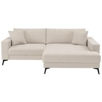 Ecksofa Ted Creme S: 228x174 Cm - Creme/Schwarz, Trend, Textil (228/174cm)